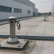 durabilidad de líneas de vida mostrando sistemas resistentes y duraderos en instalación industrial después de años de uso