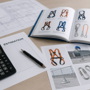 Calculadora y planos de instalación de líneas de vida para cálculo de presupuesto profesional