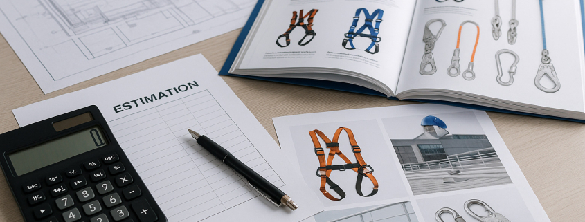 Calculadora y planos de instalación de líneas de vida para cálculo de presupuesto profesional