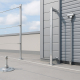tipos de líneas de vida mostrando sistemas horizontales, verticales, rígidos y flexibles en instalación industrial