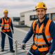 ventajas de las líneas de vida mostrando trabajadores seguros y productivos en altura con sistemas de protección